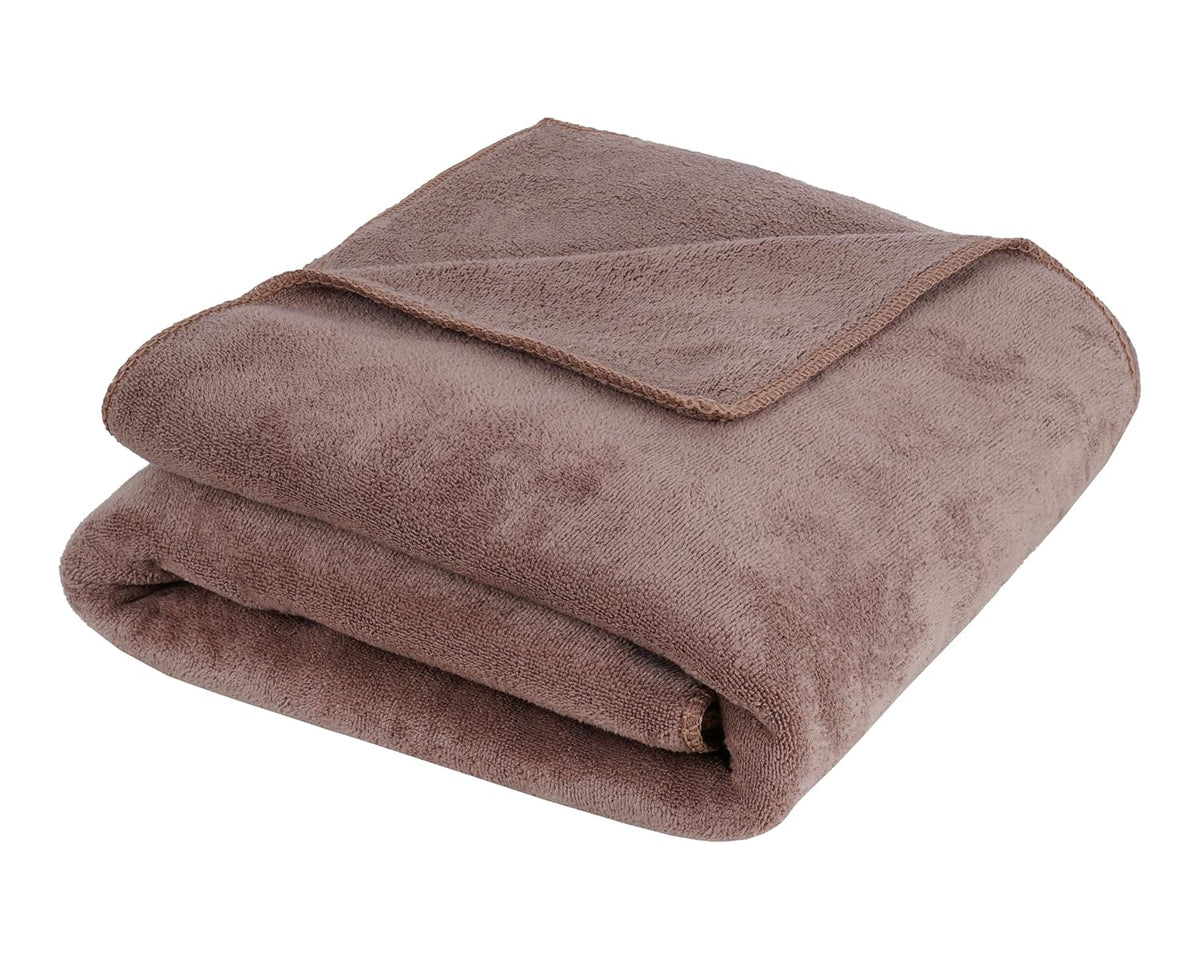 Fezora Microfiber Weft Knitting Bath Towels 400 Gsm | Large Size Bath Towel Soft & Absorbent For Men/Women (Brown)