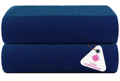 Casa Copenhagen Egyptian Cotton Exotic Hand Towel 400 Gsm (Wf Navy)- 2 Pcs
