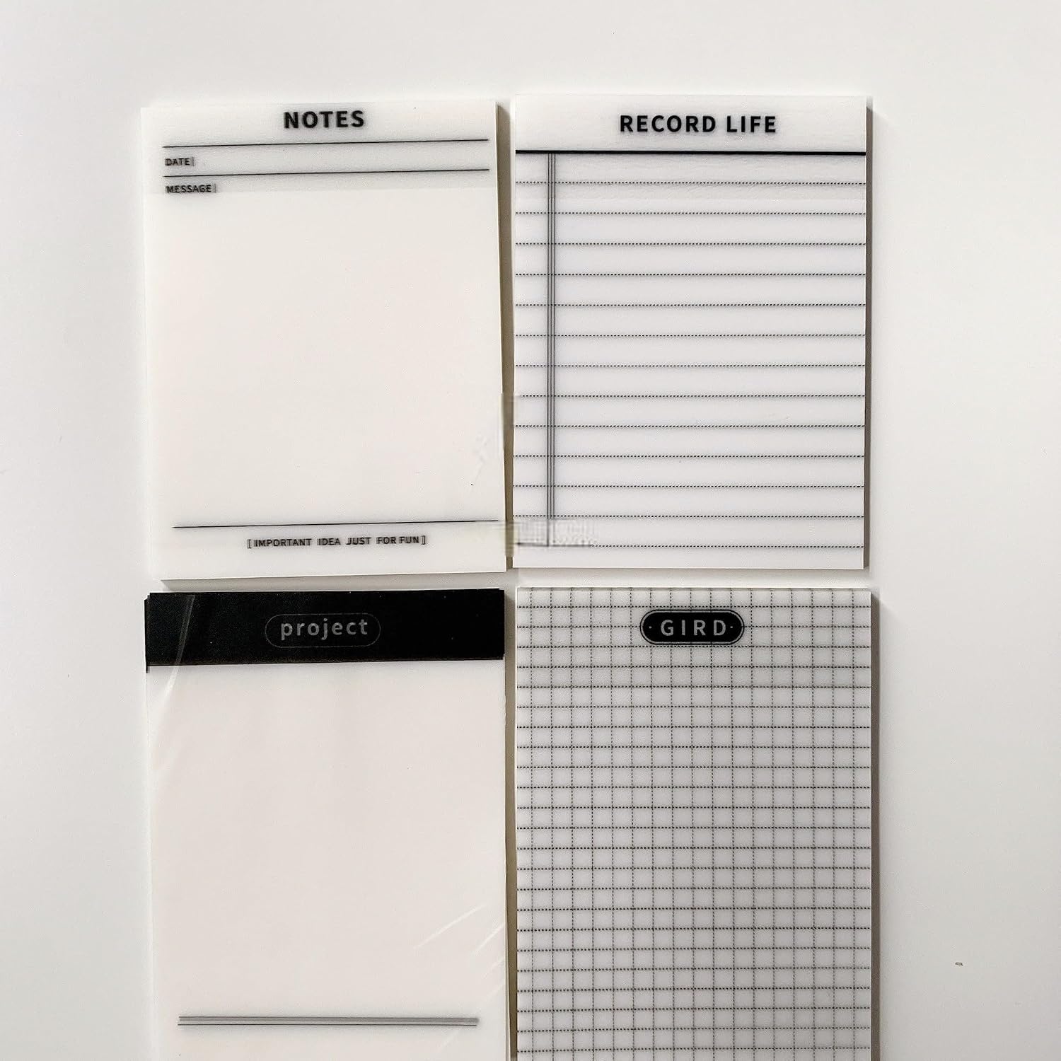 Self-Adhesive Transparent Sticky Notes & Invisible Sticker Clear Memo Pads - 200 Sheets