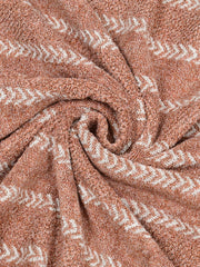 Homefresh Decorative Cotton Bath Towel 500 Gsm | Geometric Pattern Brown & White (Ginger)