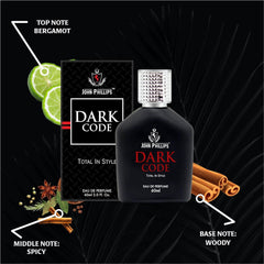 John Phillips  Dark Code 60  Ml 2 Fl.oz.  & London Dreams Eau De Perfume 100 Ml 3.4 Fl.oz.  | Combo Of 2 Fragrance For Men