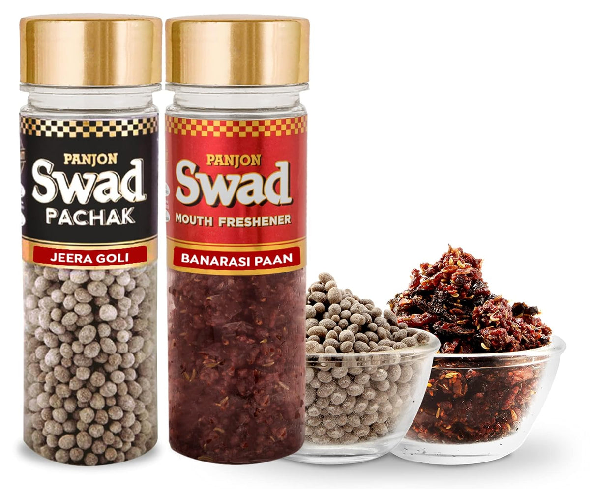 Panjon Swad Pachak Jeera Goli & Mukhwas Dry Banarasi Paan 240gm, (120gm *2 Bottle)
