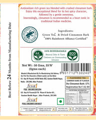 San-Cha Cinnamon Green Tea - 25 Biodegradable Silky Tea Bags | Warm & Festive Detox Tea - Environment Friendly & Made In Corn Fiber | Medium Caffeine