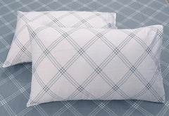 Single Bedsheet Cotton With 1 Pillow Cover - 55 X 88 Inches, Grey & White | Lightweight, Soft & Breathable - Perfect For Gifting On Weddings Bedsheet