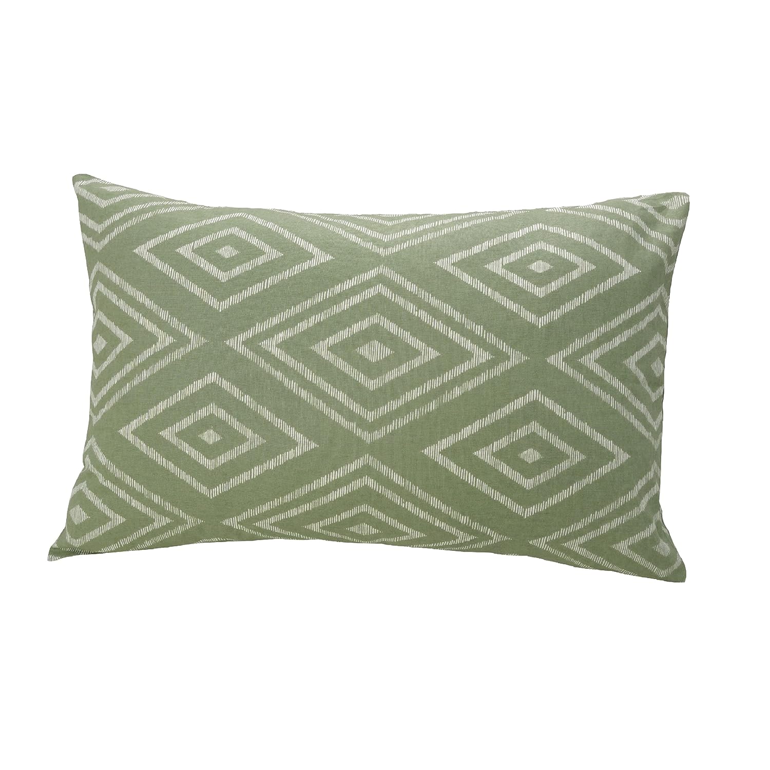 144 TC Bedsheet For Single Bed Cotton With Pillow Cover - 55 X 88 Inches, White & Sage Green | Soft & Breathable Premium Printed Design Bedsheet
