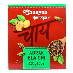 Chaayos Adrak Elaichi Desi Chai - 200gm, 7.05 Ounce, 100 Cups | Ginger & Cardamom Tea - Premium Desi Chai Patti For Authentic Masala Flavour | Immunity Booster - Medium Caffeine