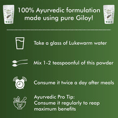 Myherb 100% Natural Organic Guduchi Powder, Giloy Powder Tinospora Cordifolia Ayurvedic Powder, Help To Increase Immunity For Men & Women | 227gm 0.5lbs