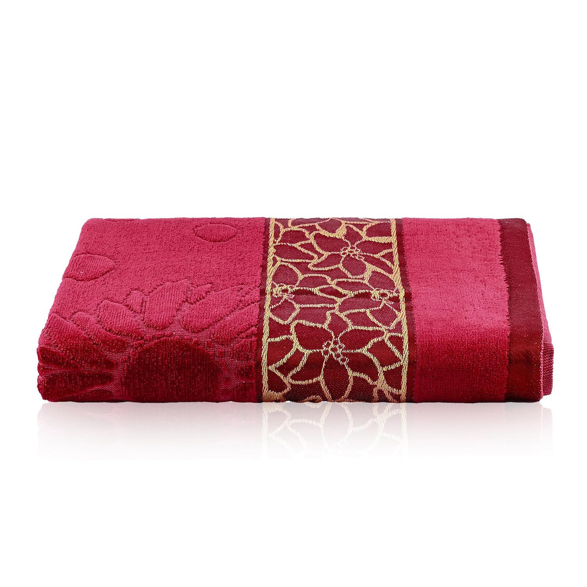 Kuber Industries Soft Blend Cotton Bathing Towel 450 Gsm | Fade/Wrinkle Resistant Towels (Velvet Maroon)