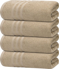 Tiqh 100% Cotton Thick & Plush Luxury Hand Towel 800 Gsm | Gym & Workout Hand Towel (Beige)- Set Of 4