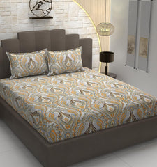 Cotton Premium Bedsheet For Double Bed With 2 Pillow Covers - 90 X 98 Inches, Multicolor | Traditional Printed - Soft, Breathable & Comfortable
