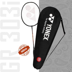 Yonex GR 303I Black Aluminium Badminton Racquet With Full Cover, Colour - Black, Grip Size - 4 1/4 inches