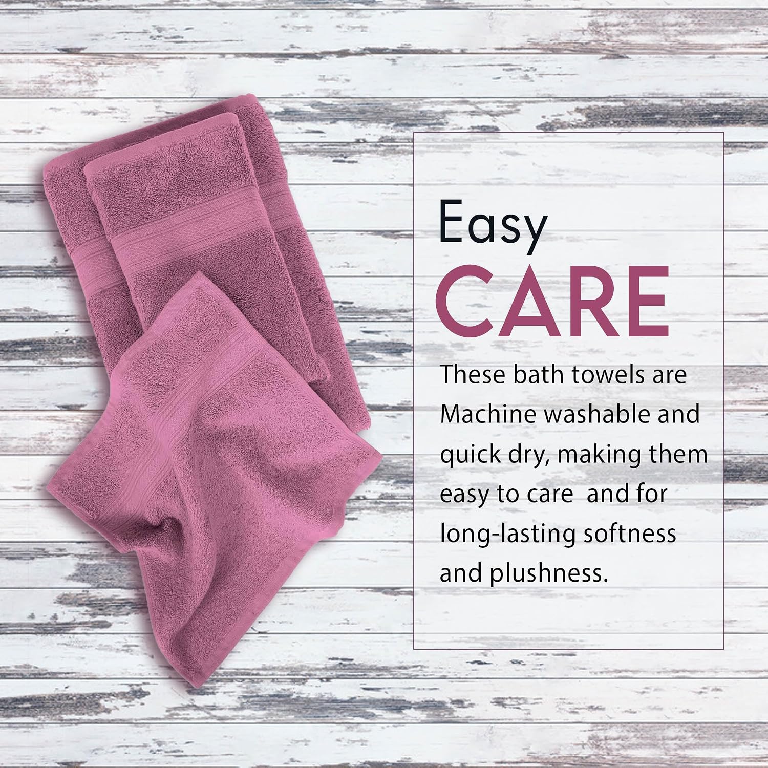 Ambra Linens Highly Absorbent Towel 500 Gsm | 100% Cotton, Soft And Plush, All Seasons Use, Large, Everyday Use, Durable (1hand, 1face, 2bath Towels Set) | Lilac