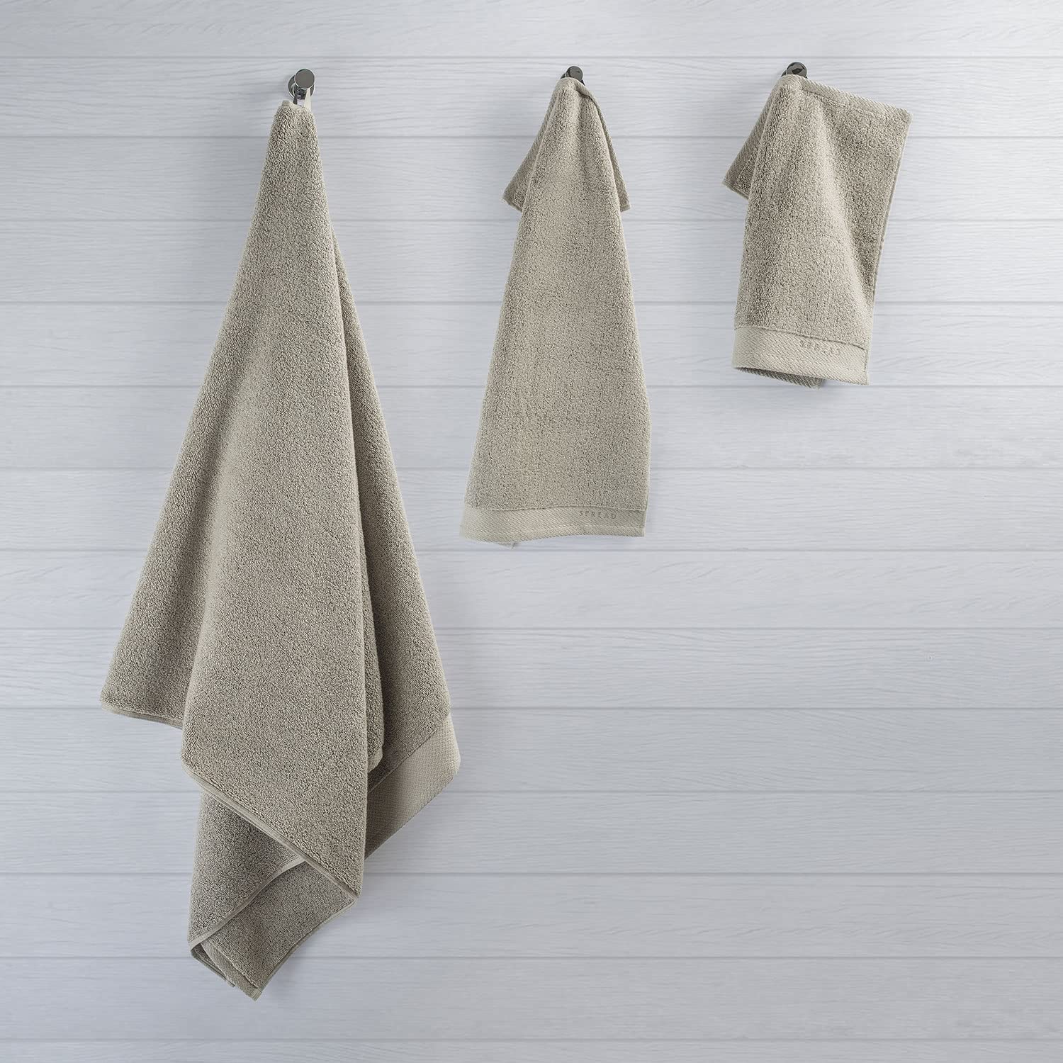 Spread Spain Resort Luxurious Cotton Towels 720 Gsm | Bath, Hand & Washcloth Towels Sets Of 3 Super Softness & Absorbent (London Fog)