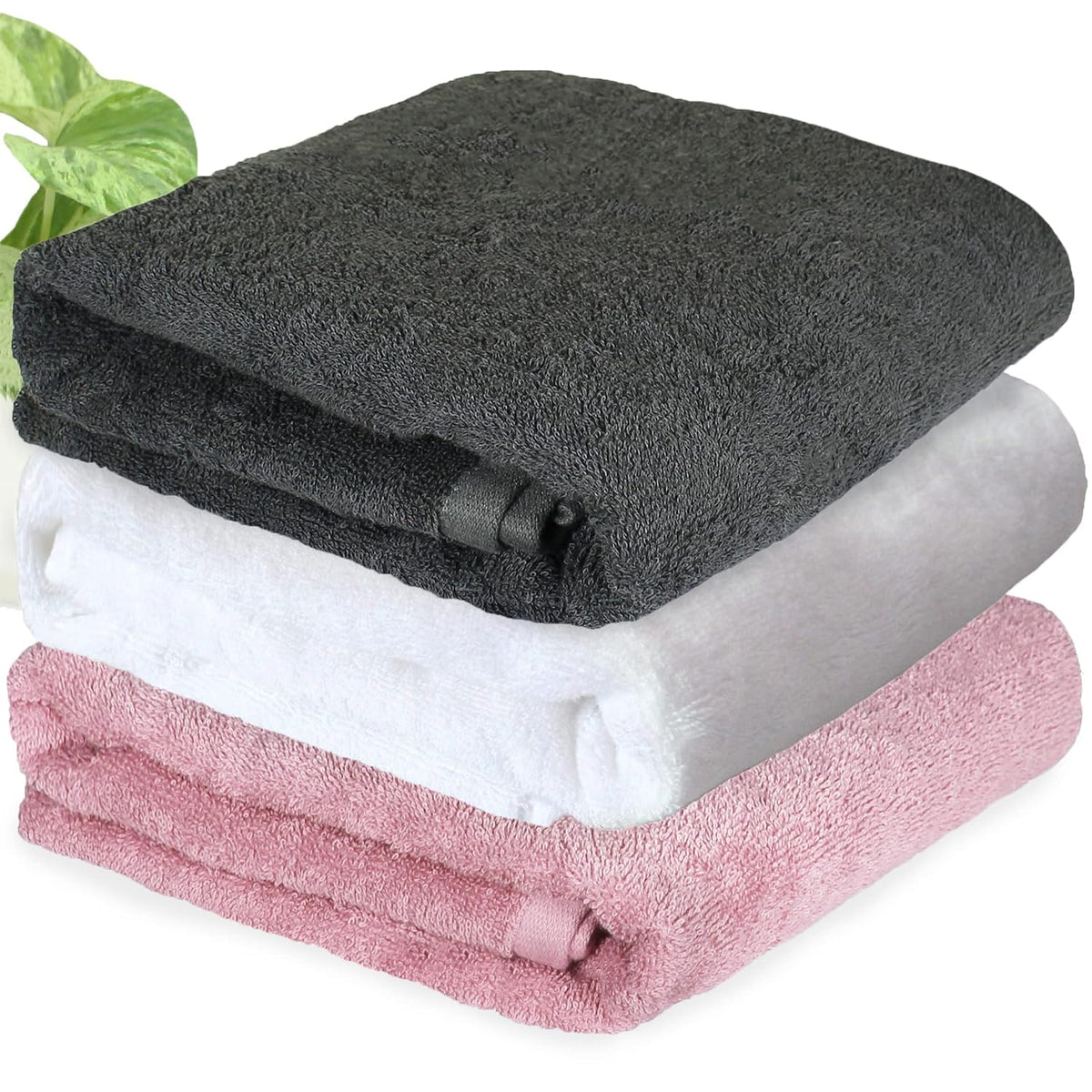 Heelium Bamboo Bath Towel 400 Gsm, Soft, Absorbent, Quick Dry, Odour Free (Peach, White, Grey)