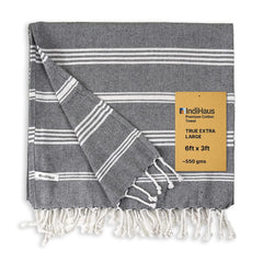 Indihaus Premium Extra Large Cotton Towel 330 Gsm | Soft, Absorbent & Comfortable Quick Dry Bath Towels Large Size (6Ft X 3Ft) (Slate Grey)