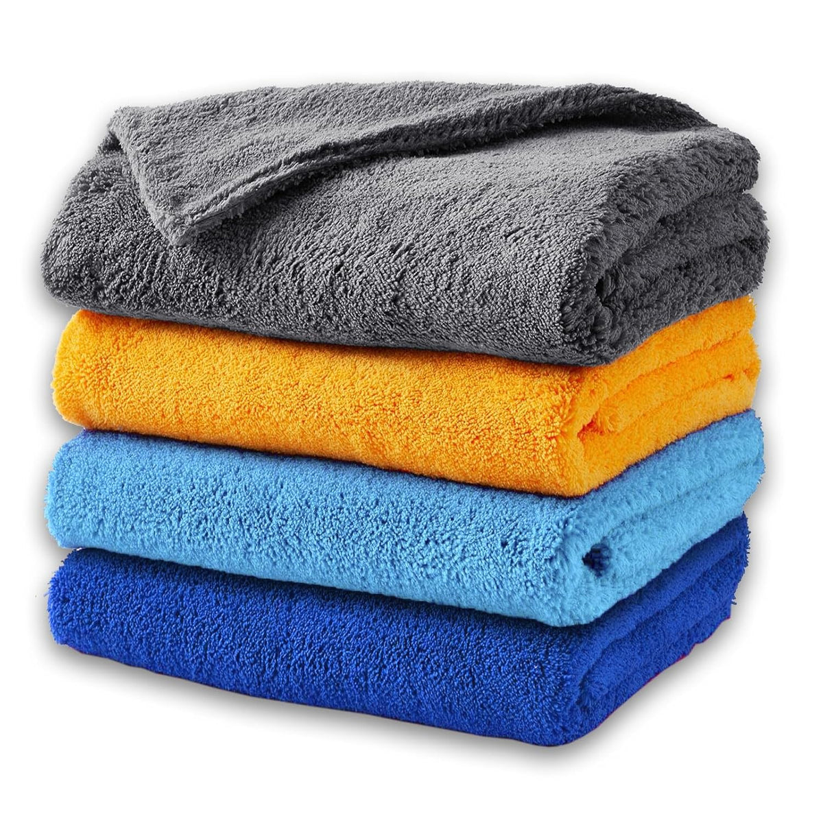 Max Microfiber Cloth 800 Gsm | Softest & Safest Ever Edgeless Coral Fleece Microfiber Cloth Towel For Car Cleaning, Drying, Buffing & Polishing - Pack Of 4