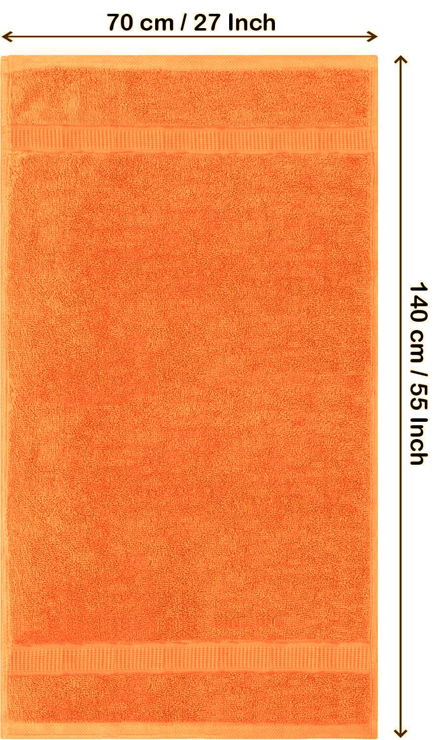 Rewop Microfiber Bath Towels 1200 Gsm | Large Size-Super Soft Coral Fleece Bathing Towel With Hook Quick Dry Super Absorbent-Bath Towel For Men & Women (Orange)- Pack Of 2