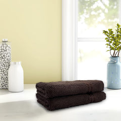 Welspun 100% Cotton Hand Towel 450 Gsm | Anti Bacterial Bright Colours High Absorbency -Brown Basket (Pack Of 2)