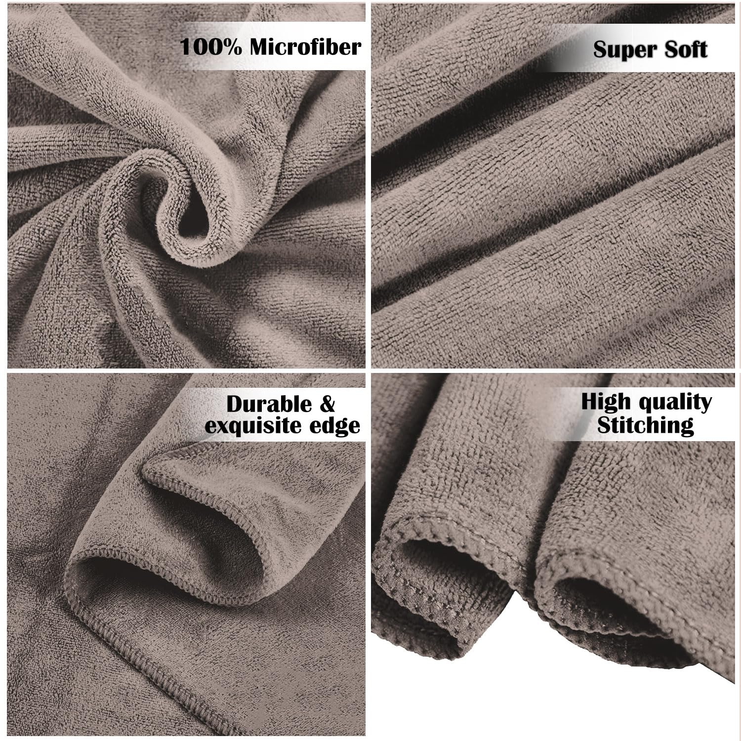 Sassoon Venir Microfiber 2 Piece Hand Towels 450 Gsm | Absorbent & Quick Dry Multipurpose Hand Towels (Sandstone)