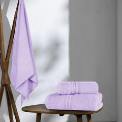 Boutiquo 100% Cotton Bath, Hand & Face Towel 900 Gsm | Eco-Friendly Towels For Men & Women, Ultra Soft & Highly Absorbent - Purple (Pack Of 3)
