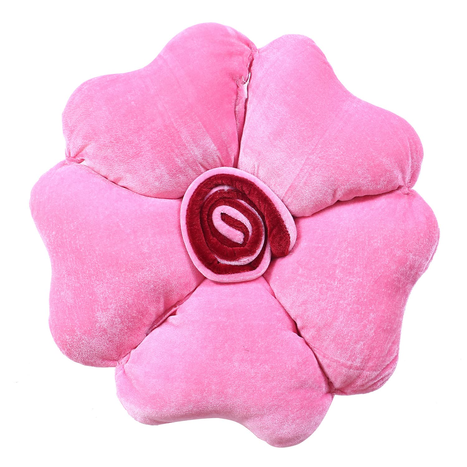 Rose Flower Shaped Pair Cushion Pillow, Soft & Decorative Cushions, Pink - 16 Inch | For Living Room, Bed, Sofa, Seating Area | Furniture Cushion, Perfect For Home Décor - Pack Of 2