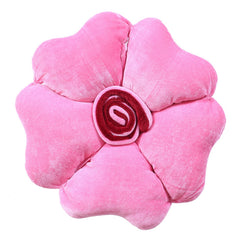 Rose Flower Shaped Pair Cushion Pillow, Soft & Decorative Cushions, Pink - 16 Inch | For Living Room, Bed, Sofa, Seating Area | Furniture Cushion, Perfect For Home Décor - Pack Of 2