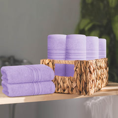 Boutiquo Ultra Soft 100% Cotton Washcloths 1800 Gsm | Contains Face Cloths Compact & Lightweight Multi Purpose Washcloths - Purple (12 Piece)