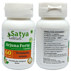 Satya Naturals Terminalia Arjuna Extract Capsules Highest Potency, 100% Herbal Product | 60 Veg Capsules 100gm 0.2lbs Each Pack Of 2