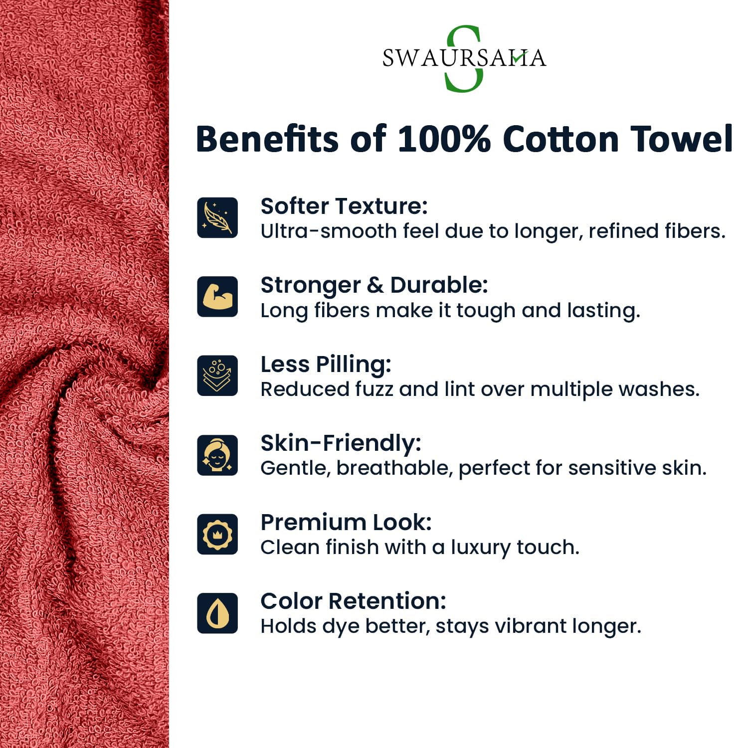 Swaursaha Premium Cotton Bath Towel 600 Gsm | Ultra Soft, Quick Dry, Super Absorbent Towel For Home, Spa, Gym & Travel (Maroon)