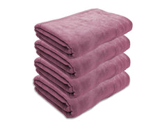Black Gold The Finer Touch Oversized Microfiber Bath Towel 2600 Gsm | Soft Quick-Dry Microfiber Towel For Men & Women (Mauve Pink)- Pack Of 4