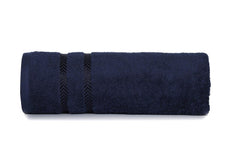 Casa Copenhagen Ember Premium Cotton Large Bath Towels 1800 Gsm (Navy Blazer, Pink, Prune Purple & Snow White) - Pack Of 4