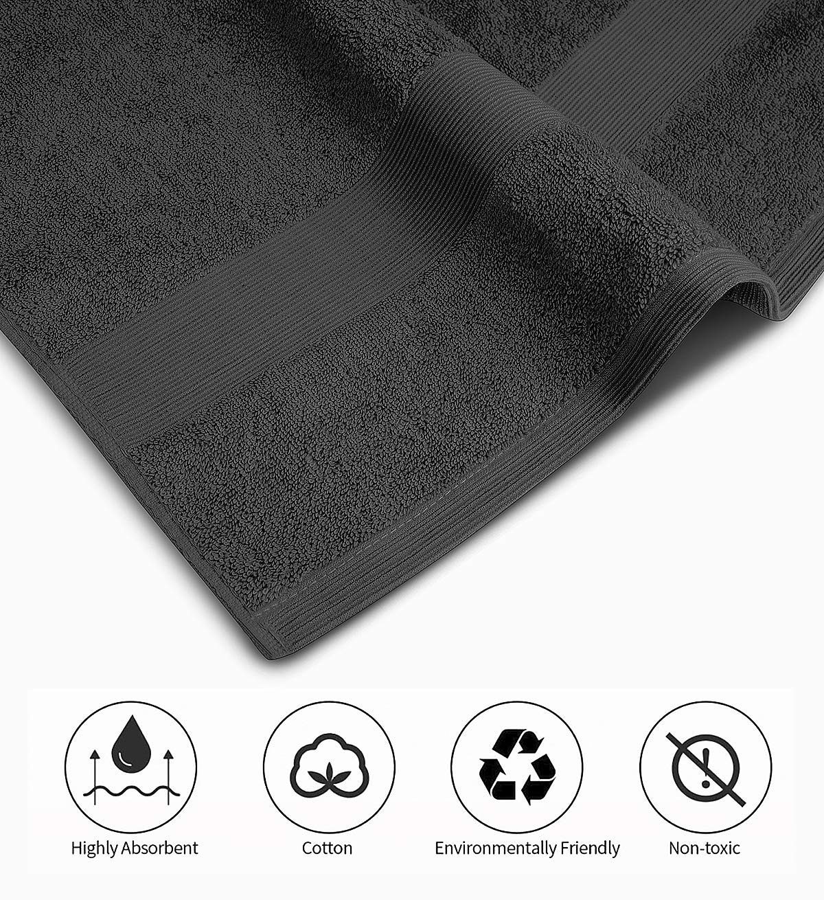 Softolle 100% Cotton Luxury Bath Towels 600 Gsm | Bathroom Bath Towel Eco-Friendly, Super Soft, Highly Absorbent Bath Towel Oeko-Tex Certified -Set Of 4 (Grey)