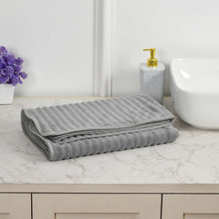 Cotton Bolls Premium Microfiber Bath Towel 300 Gsm | Ultra-Soft, Highly Absorbent, Superior Comfort, Durable & Elegant Design (2 Pcs) - Navy & Grey