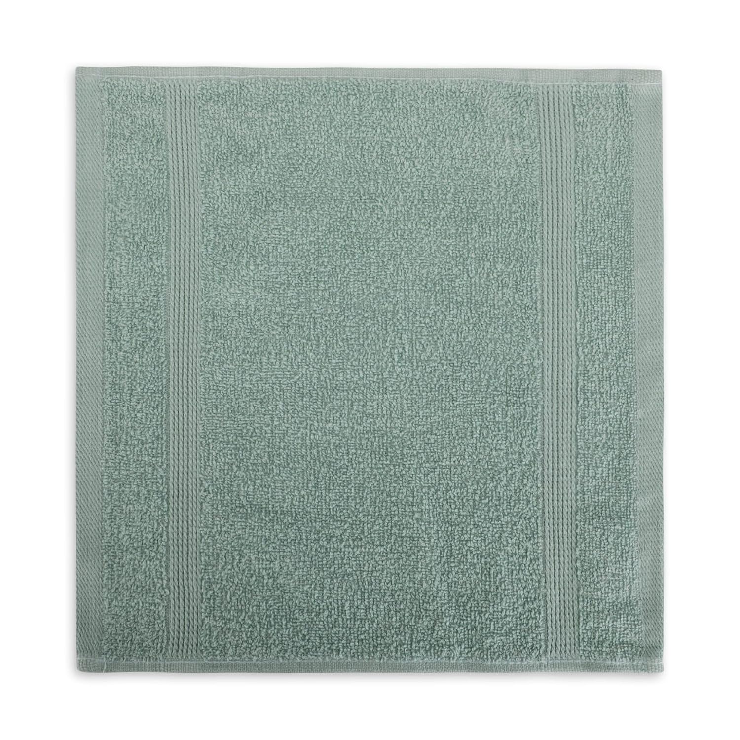 Lush & Beyond Cotton Solid Face Towel 300 Gsm (Teal) - 2 Piece
