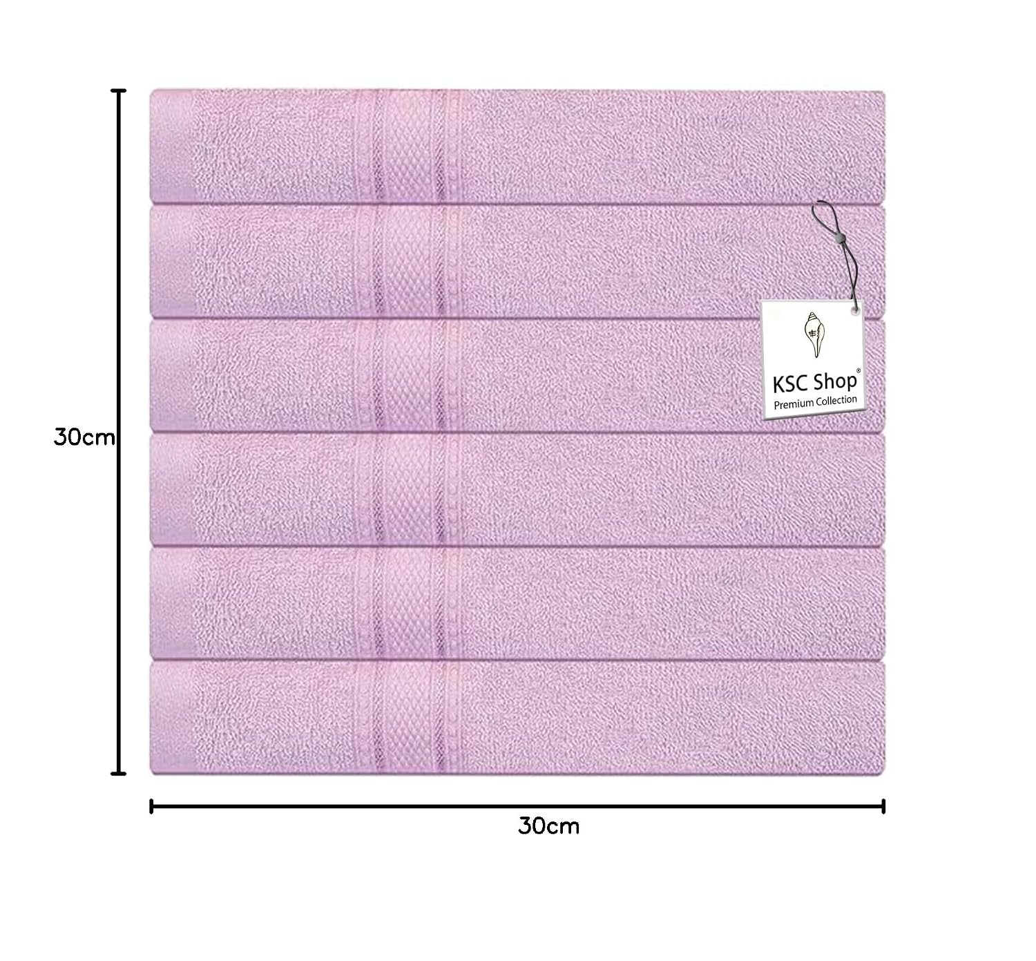 Ksc Shop Premium Luxury Cotton Face Towel 900 Gsm | Ultra Soft Highly Absorbent Face Towel (Purple) - Pack Of 6