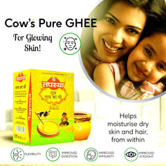 100% Natural Shudh Cow Ghee By Tapasya | Curd Churning Bilona Method Pure Desi Ghee For Immunity Booster | (1 Litr) 33.8 Ounce | Box Pack