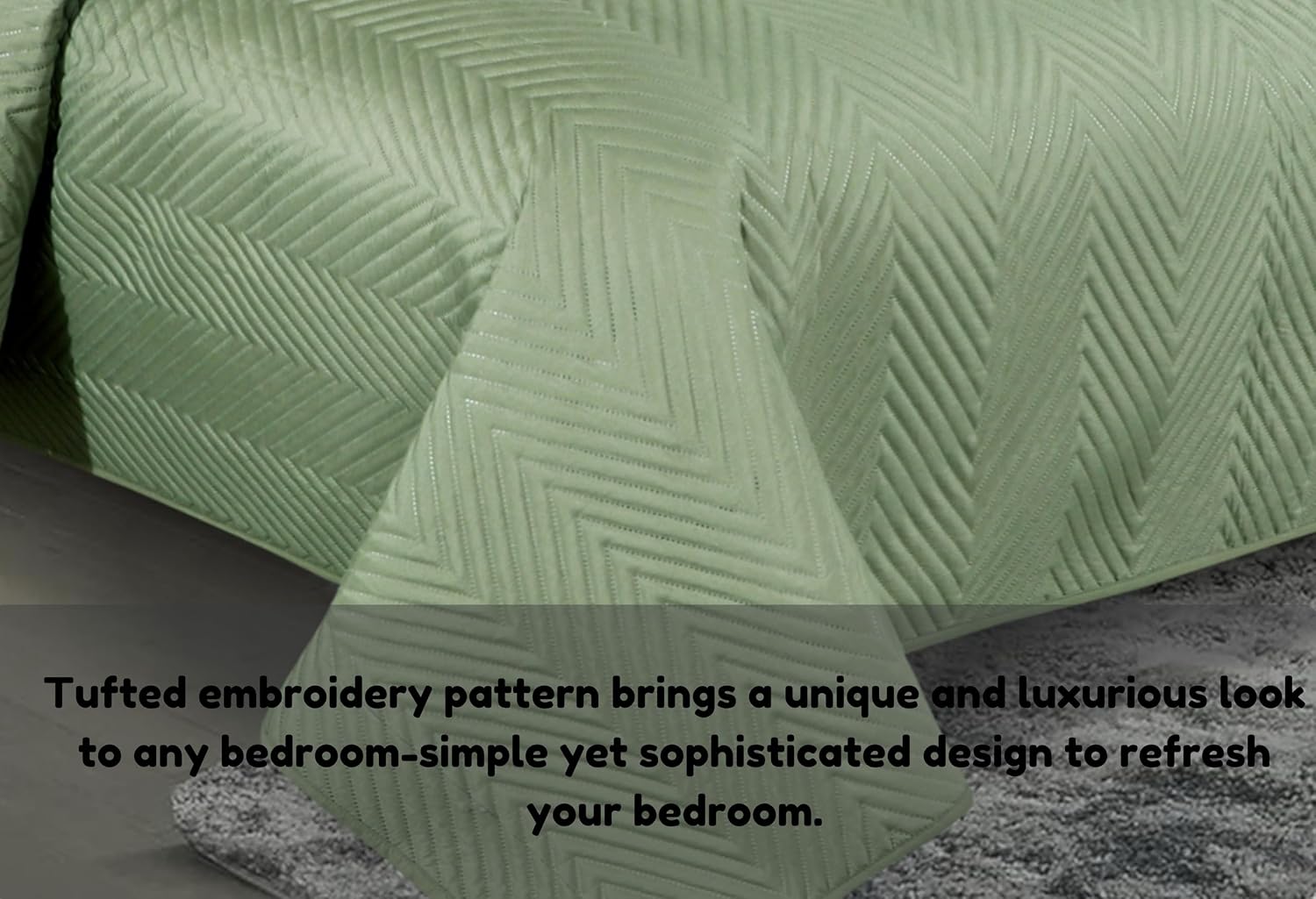 Luxurious Bedsheet For Double Bed With 2 Pillow Cover + 2 Cushion Cover - 90 X 100 Inches, Green | All Weather 5 Pcs Glace Cotton Ultrasonic TC - 280