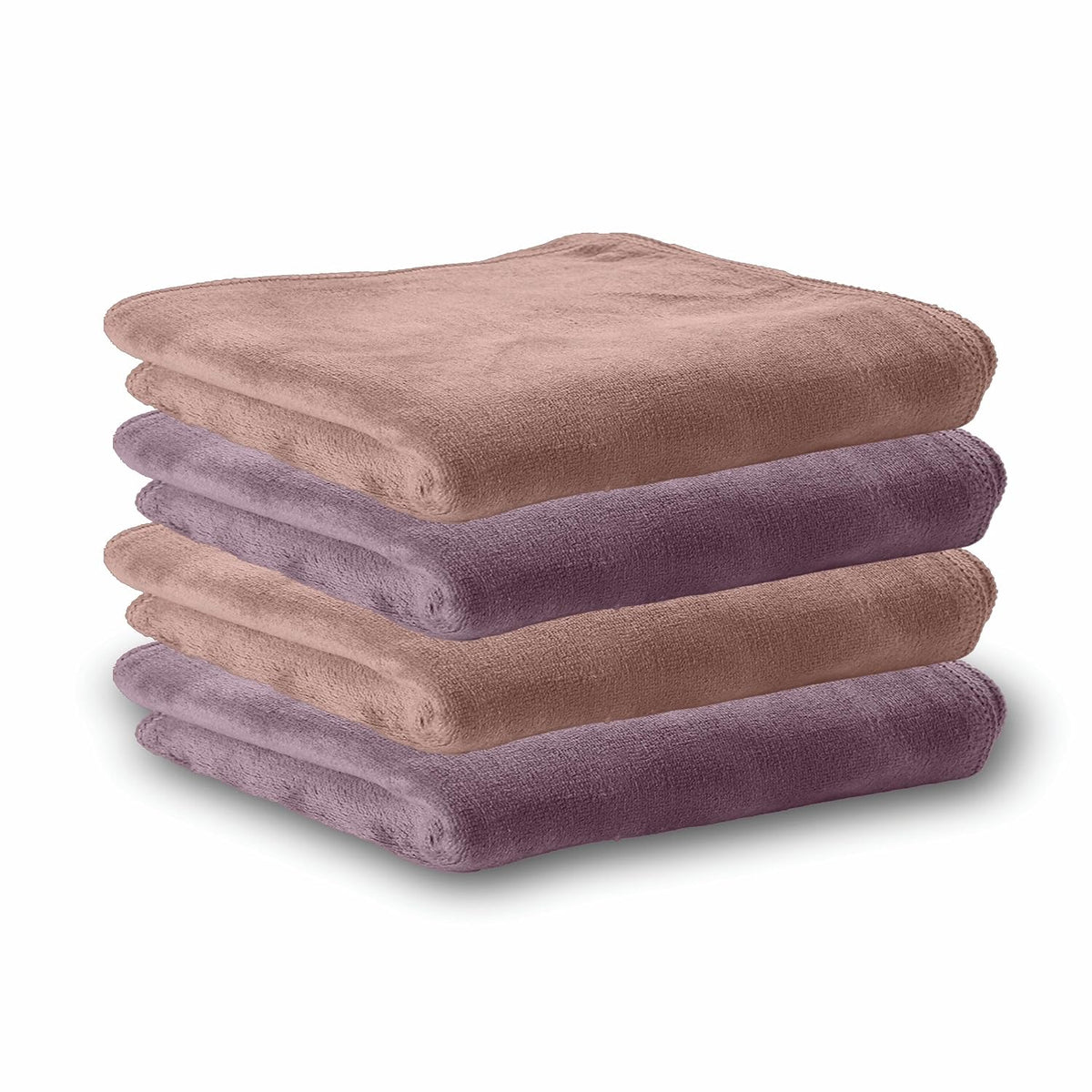 Housse Microfiber Hand Towel 800 Gsm | Premium Quality Towels Ultra Absorbent & Anti-Bacterial For Gym (Dapple Grey & Luxurious Mocha) - Pack Of 4