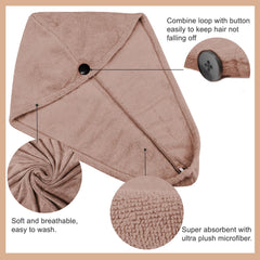 Sassoon Venir Microfiber Hair Wrap Towel 450 Gsm | For Women With Smooth Texture Super Absorbent Quick Dry Hair Turban (Peanut)
