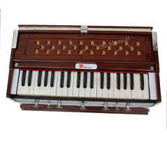 Harmonium Two Side Carry Handle - 7 Stopper, Double Bellow, 39 Keys, Two Reeds (Bass + Male) | Jaali Frame On Keys
