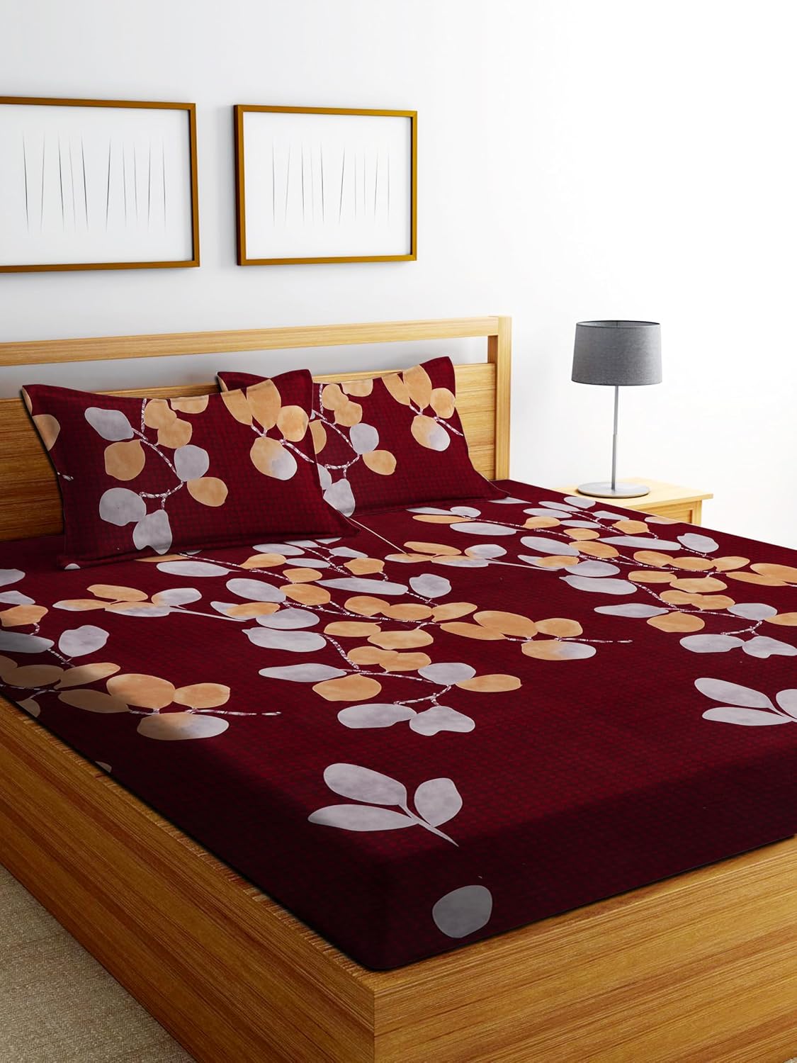 1 Bedsheet King Size 2 Matching Pillow Covers - 72 X 780 Inches, Maroon | All Around Elastic Soft & Durable Bedding For Bedroom - Lightweight Perfect For All Seasons