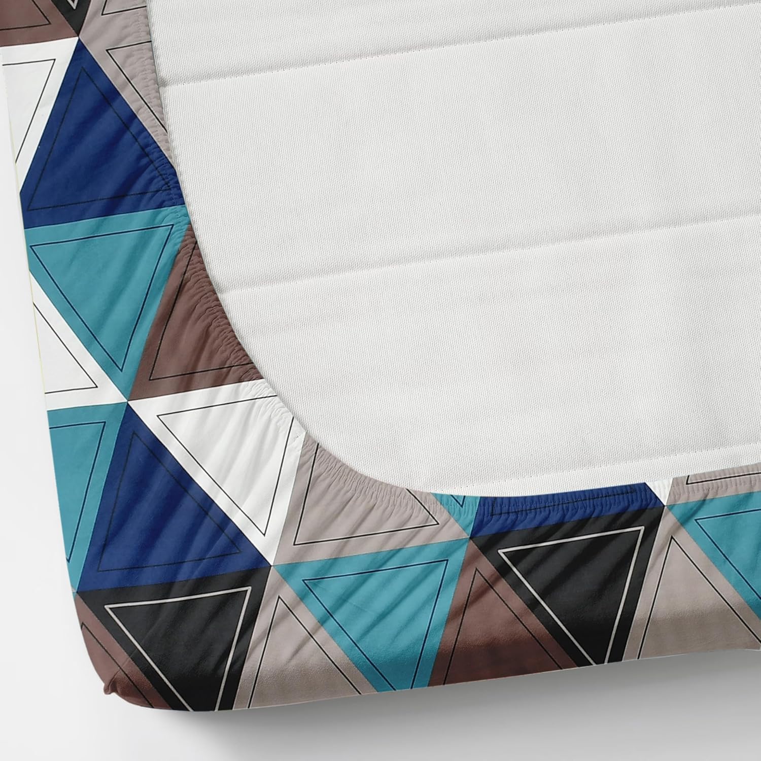 Cotton Elastic Fitted Printed Queen Size Double Bed Bedsheet With 2 Pillow Cover | 60 X 78 Inches, Multicolor - Soft Touch, Wrinkle Resistant, Skin Friendly