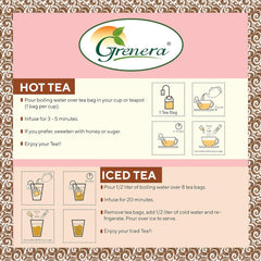 Grenera Moringa Rose Infusion Tea - 25 Tea Bags | Herbal Dietary Supplement - Caffeine Free, Non-GMO, Gluten Free, Staple Free