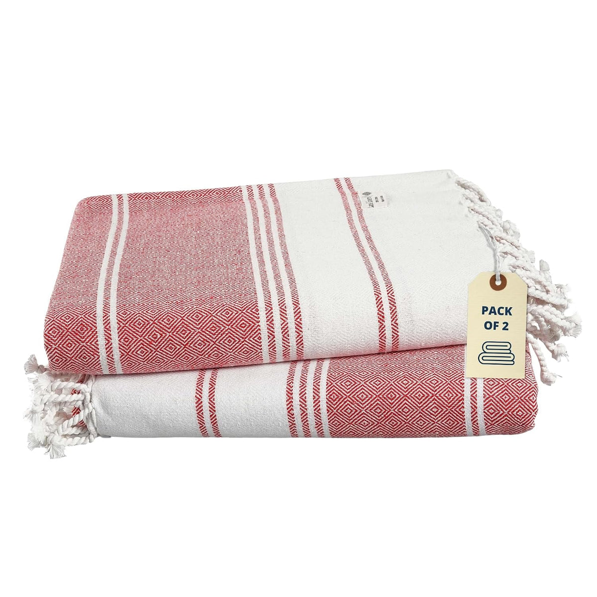 Lane Linen Turkish Beach Towel 699 Gsm | Oversized Lightweight Quick Dry Sand Free, Multipurpose, Absorbent, Hibiscus Beach Towel (2 Pack)