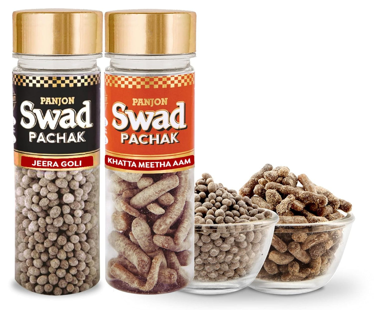 Panjon Swad Pachak Jeera Goli & Khatta Mitha Aam Mouthfreshner 270gm, (135gm *2 Bottle)