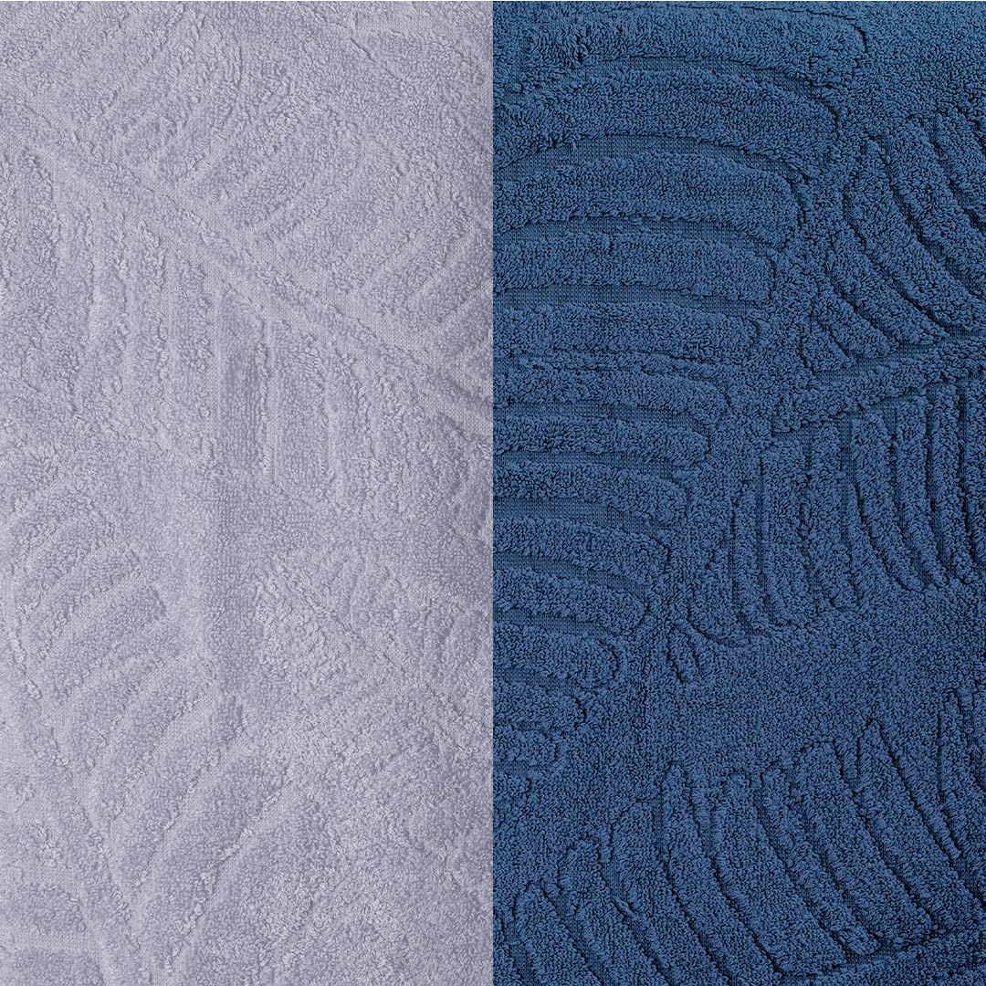 Musa Banana Bath Towels 400 Gsm | Towels With Free Bag Terry Towels Large Size | Super Soft & Super Absorbent (Midnight Blue + Misty Lilac) Pack Of 2