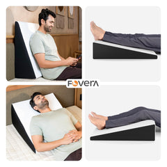 Wedge Pillow, Memory Foam Pillow, Back Support, White, Large Size - 7 Inch | Wedge Cushion For Acid Reflux, Gerd, Snoring, Post Surgery, Pregnancy & Relaxing In Bed, Removable Cover
