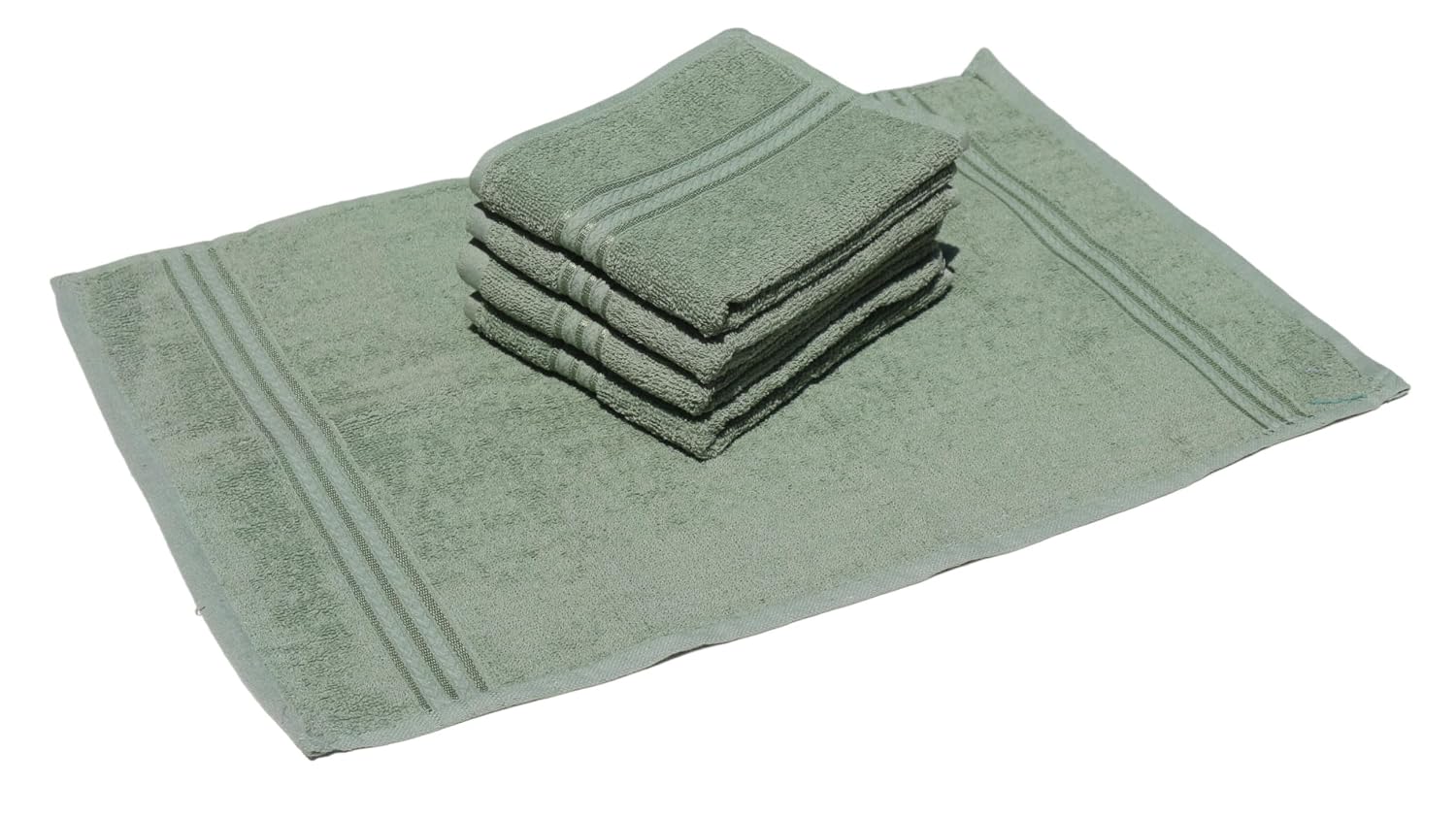 Solance Super Cotton Hand Towel 1000 Gsm | Ultra Soft & Super Absorbent Hand Towel (Olive Green) - Set Of 5