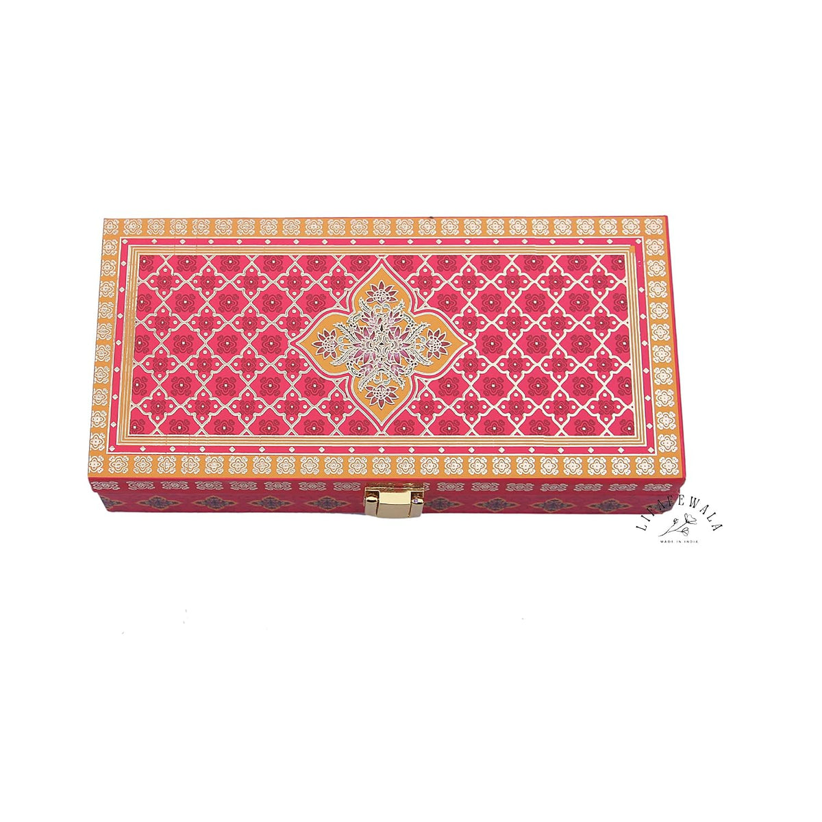 Designer Rectangular Shaped Cash Box, Shagun Box, Gift Box, Gaddi Box, Jewellery Box, Shagun Envelope In Floral Design, Colour - Pink