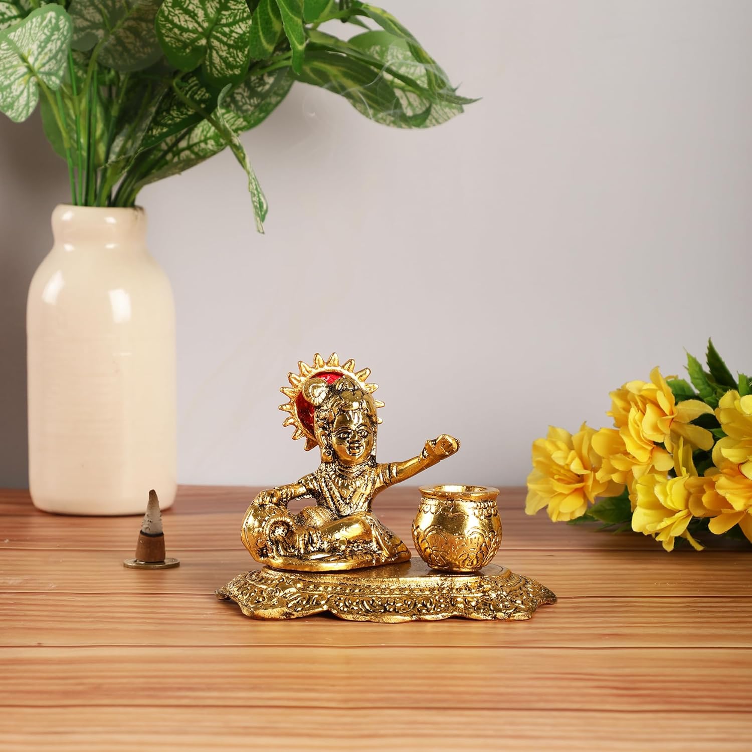 Laddu Gopal Figurine | Thakur Ji, Bal Gopal Murti, Lord Krishna Metal Statue, For Daily Worship, Janmashtami Celebrations, Best Gift Option, Golden Idol